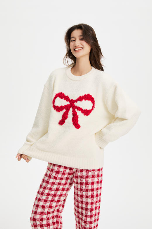 连绵·蝴蝶结女款半边绒家居服 商品图3