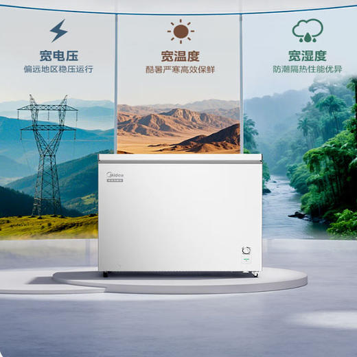美的（Midea）300升 商用家用 卧式大冷冻 囤货冰柜 大容量 冷藏冷冻转换冷柜一级能效BD/BC-300KMC 极地白 商品图2