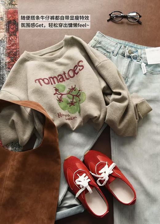 好柿发生莱赛尔羊毛复古百搭卫衣 商品图2