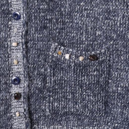 42639SDSA男士秋冬新款痞帅男装轻奢小香风立体撞色纽扣圆领开衫毛衣 商品图3