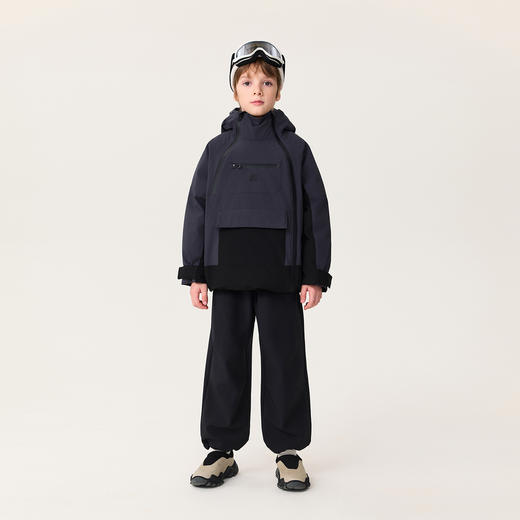 【无氟防泼水】马克珍妮男女童防风加绒降落伞裤2025年秋冬新款551272 商品图3