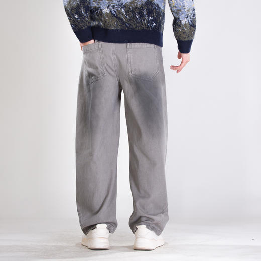 DRONKOO 2025 抽绳右裤袢金属环侧缝前后弧度喷色中厚牛仔长裤 商品图4