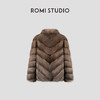 ROMISTUDIO顶奢紫水貂+桑蚕丝中长款斜排皮草外套 RWCWW85169 商品缩略图1