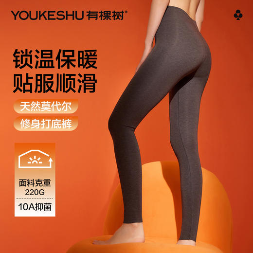 【50S发热丝】【10A抑菌】【M-2XL】【有棵树】女士莫代尔秋裤保暖裤 商品图4