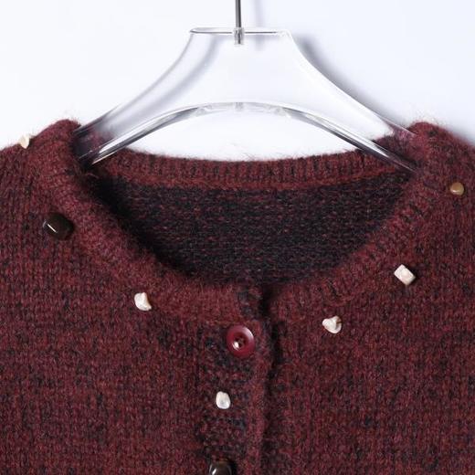 42639SDSA男士秋冬新款痞帅男装轻奢小香风立体撞色纽扣圆领开衫毛衣 商品图2