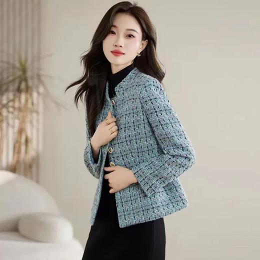 雀说新款时尚小香风外套女高级感气质百搭粗花呢短款长袖上衣AL8889 商品图0