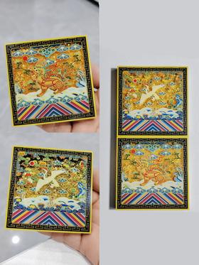 文武官一品流沙冰箱贴7*7cm