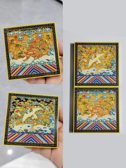 文武官一品流沙冰箱贴7*7cm 商品图0