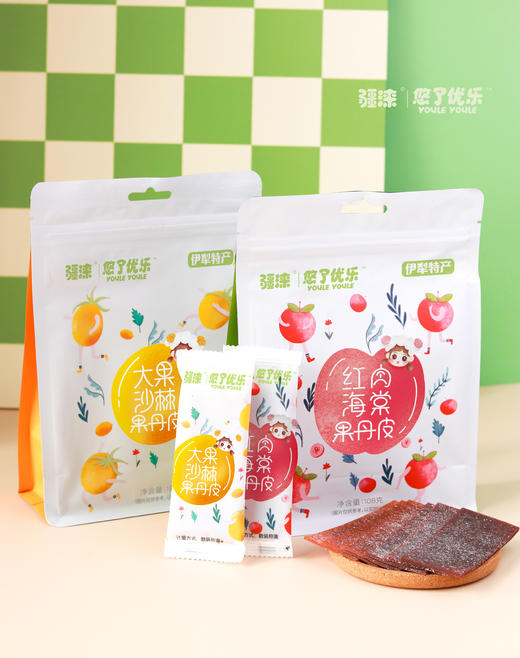 悠了优乐·新疆伊犁双味果丹皮 红肉海棠 + 大果沙棘 108g*2  酸甜不腻口 商品图3