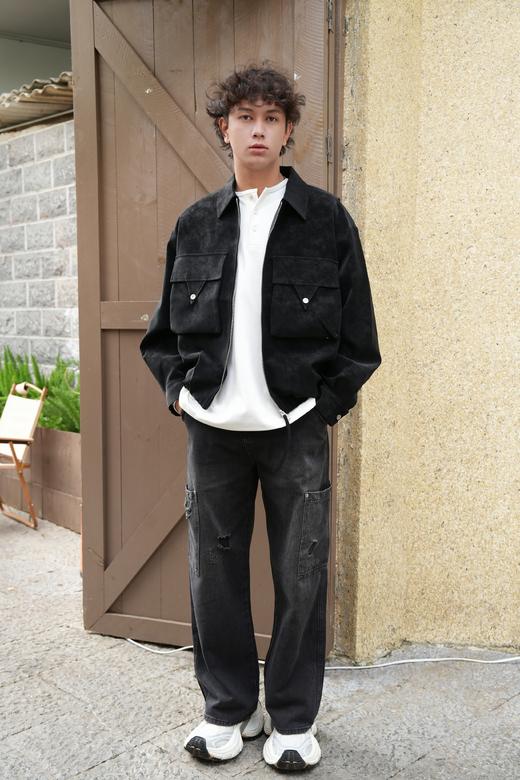 532472251重磅阔版PU夹克 商品图2