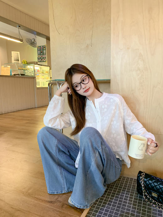 <曾小咸推荐>现货秒杀！微信超特价！立领提花刺绣设计衬衫 日常209.99 立减120 秒杀89.99！ 商品图6