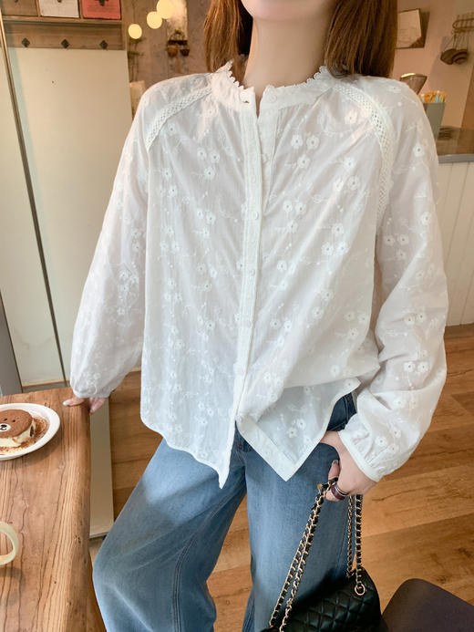 <曾小咸推荐>现货秒杀！微信超特价！立领提花刺绣设计衬衫 日常209.99 立减120 秒杀89.99！ 商品图5