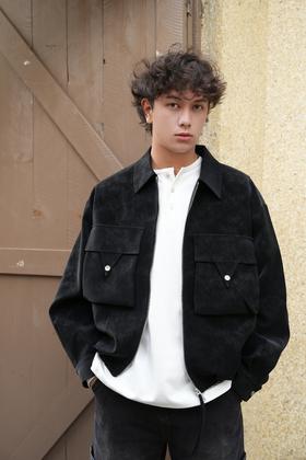 532472251重磅阔版PU夹克