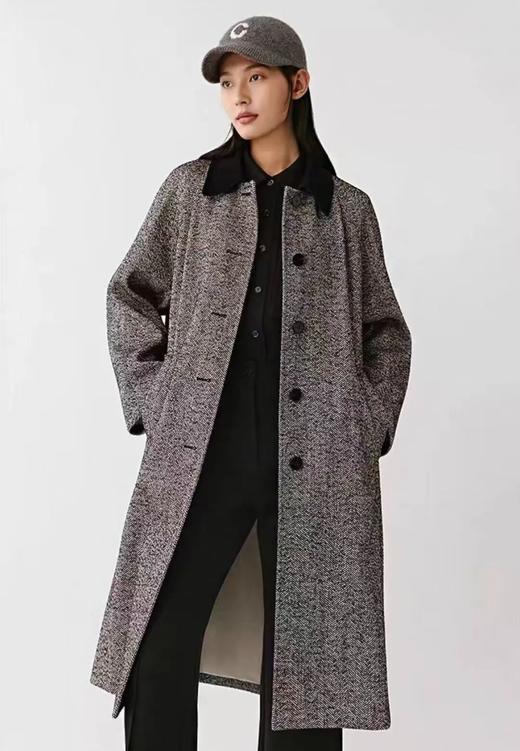 现货秒发~人字纹羊毛大衣 商品图1