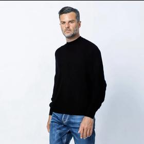 秋冬新款男装针织经典小立领锦羊毛+山羊绒毛衣