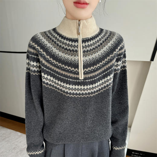 优选丨鹿展8938 女士立领羊毛衫100%羊毛 948 商品图0