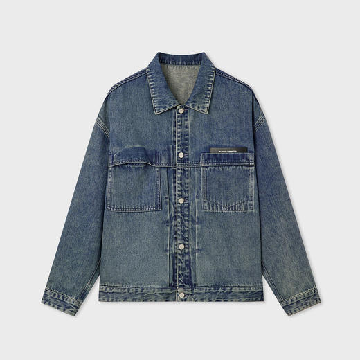 MODE COMMUTER | MC秋季宽松复古水洗翻领牛仔夹克MCE1E8T05C 商品图4