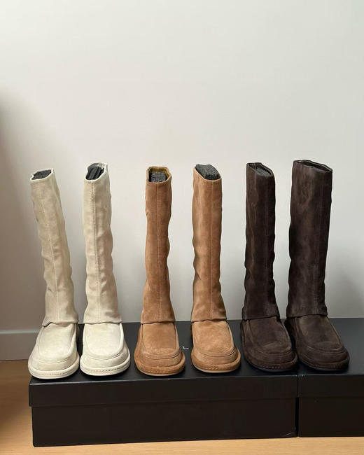 1022-2 香奶奶牛反绒平底长靴骑士靴 商品图7