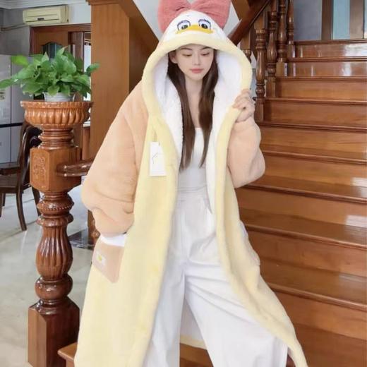 【YW】无忧购“清仓特价”黛西鸭加绒加厚睡袍长裤套装（现货发) 商品图3