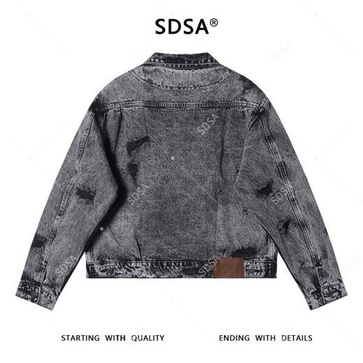 25209SDSA男士秋冬新款痞帅男装美式做旧磨破翻领纽扣夹克百搭宽松外套 商品图5