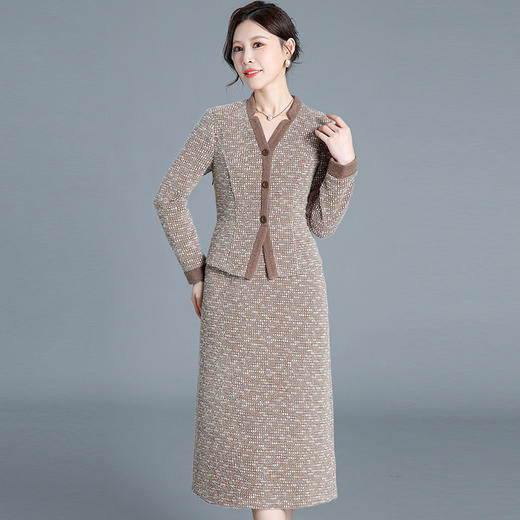 QYM H3539 -Y假两件气质优雅连衣裙加厚保暖仿貂绒保暖长裙 商品图0