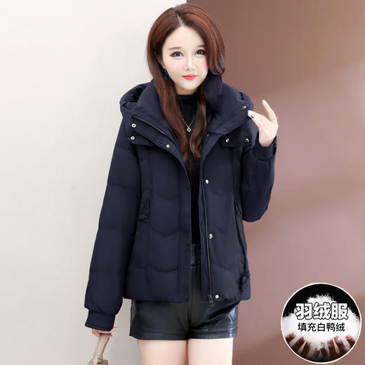 QYM 25XYY07-Y连帽防风保暖白鸭绒厚款羽绒服外套 商品图1