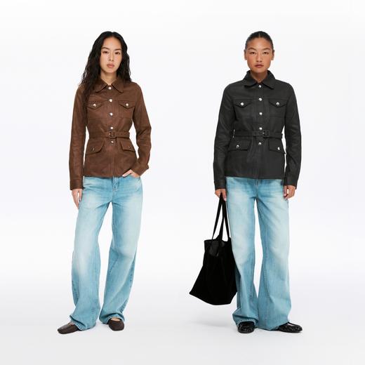 oneup洗水皮感腰带工装外套 商品图4