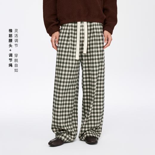 oneup法兰绒格子长裤（男女同款） 商品图1