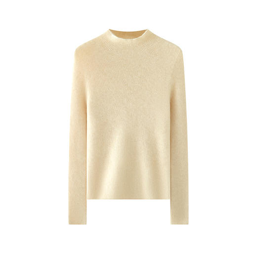 【清河羊毛羊绒专场】鹿展517 女款抽条半高领羊绒衫100%山羊绒 商品图4