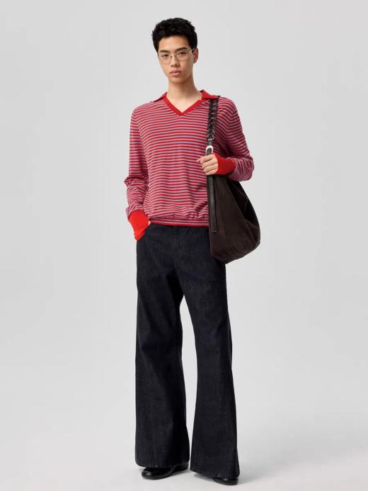 Simple Project/M25164/条纹可机洗Polo针织T恤 商品图3