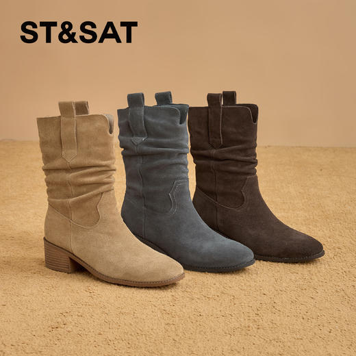 星期六时尚百搭废土风堆堆靴SSD4118CPA 商品图0