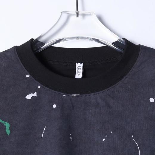 WY1187SDSA男士秋冬新款痞帅男装时尚泼墨圆领假两件长袖T恤宽松百搭 商品图2