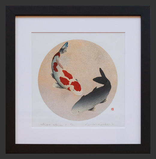 独角鹿西洋古董2010年日本当代艺术家Kunio Kaneko签名创作出品限量木刻版画作品「Whisper Whisper 7 低语·七」 商品图1