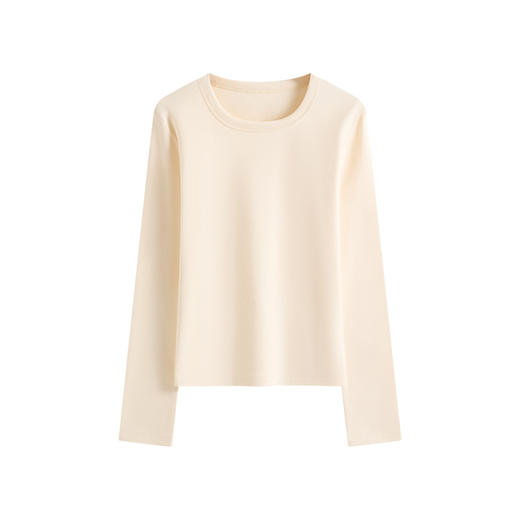 【U领加绒长袖t恤】秋冬新款 240g氨纶纱保暖内搭上衣 女生打底衫  商品图9