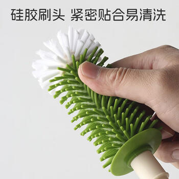 马博士婴儿奶瓶刷套装吸管奶嘴刷清洗刷储液式按压出液多功能清洁刷绿色 商品图2
