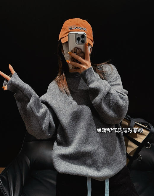 王一博同款双面鳄鱼巴素兰工艺羊毛毛衣102106 商品图1