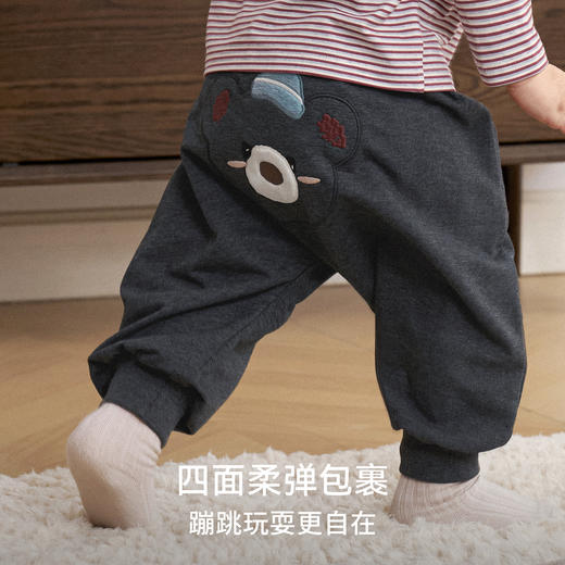 【宝宝服饰】嫚熙童装儿童屁屁裤加绒加厚卫裤保暖护肚裤小月龄婴幼儿高腰裤冬 商品图2