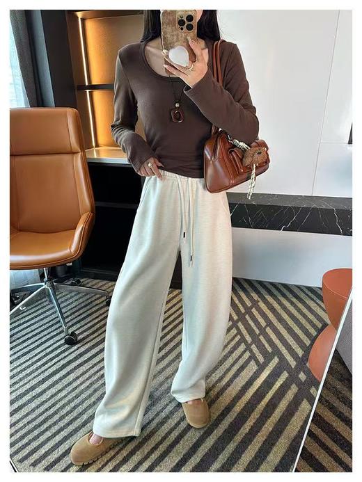 北方一条过冬的裤子 加绒蚕丝羊毛阔腿裤 商品图1