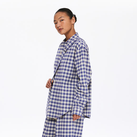 oneup法兰绒格子长袖衬衫外套（男女同款） 商品图2