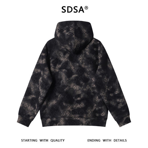 WT264SDSA男士秋冬新款痞帅男装复古扎染割破拉链连帽卫衣百搭开衫外套 商品图5