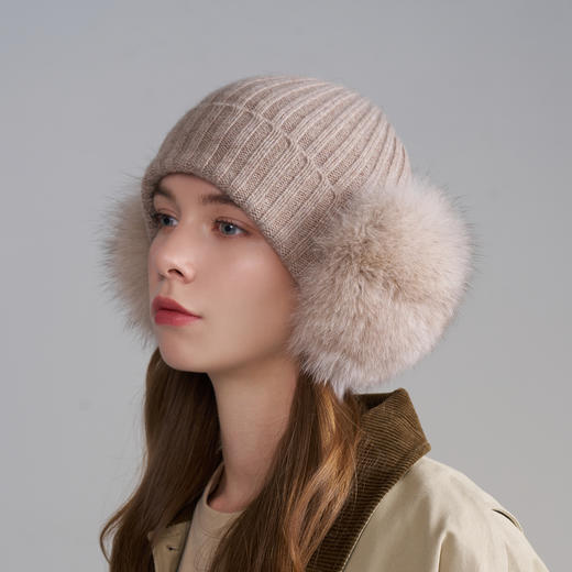 卡蒙高级感耳包针织帽2025新款秋冬护耳保暖针织帽KM-9699 商品图4