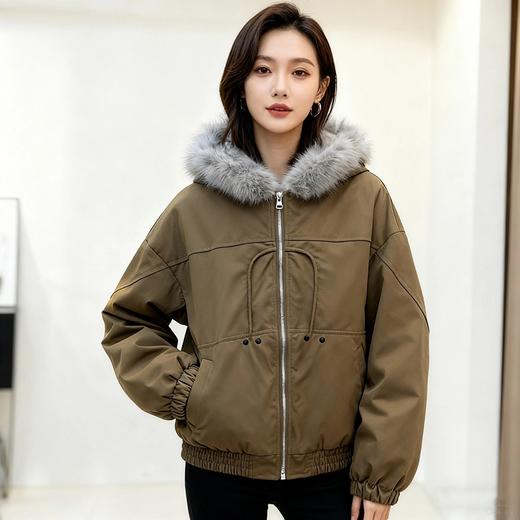 【毛领柔滑密实 保暖堪比羽绒服 宽松版型】Schenvega情侣款仿水貂毛领派克服棉服（E72-SG-552） 商品图9