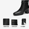 【静音系列】千百度轻奢羊皮靴女粗高跟时装靴短靴子A25588505 商品缩略图3