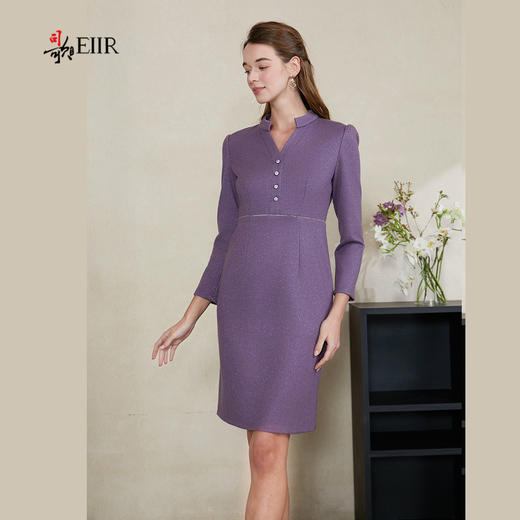 司歌弹力针织小A裙显瘦秋冬连衣裙长袖EA901377X 商品图1