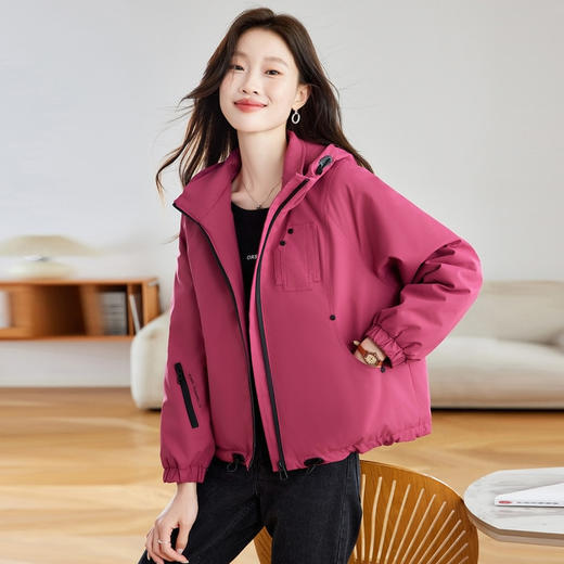 &MQ6882025年秋冬新款外套棉衣棉衣/棉服2025年秋季通勤风纯色宽松外套 商品图0