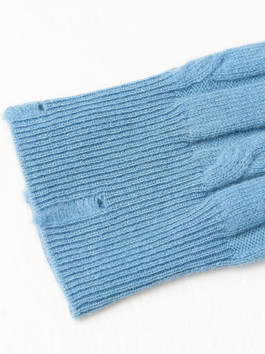 浅蓝色圆领麻花针织衫 秋冬个性破洞设计长袖套头毛衣上衣 商品图5