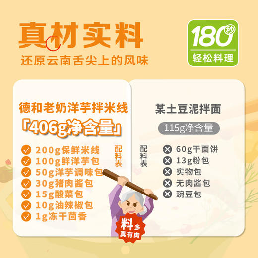 德和云南老奶洋芋拌米线406g/袋 #米线 商品图3