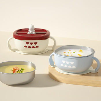 如山宝宝辅食碗婴儿专用喝汤碗儿童吃饭碗外出餐具316L不锈钢碗 商品图3