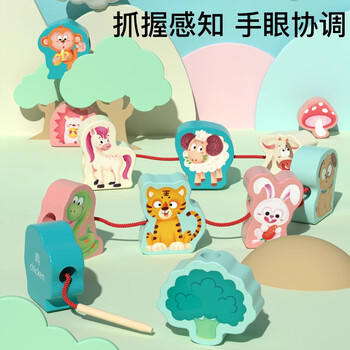 小顽豆婴幼儿童串珠子训练专注力穿绳线积木早教1一2-3岁半宝宝六一玩具 商品图2