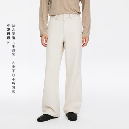 oneup亚麻合身直筒休闲裤（男女同款） 商品图1